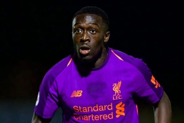 LONDON, ENGLAND - Friday, August 17, 2018: Liverpool's Bobby Adekanye during the Under-23 FA Premier League 2 Division 1 match between Arsenal FC and Liverpool FC at Meadow Park. (Pic by David Rawcliffe/Propaganda)