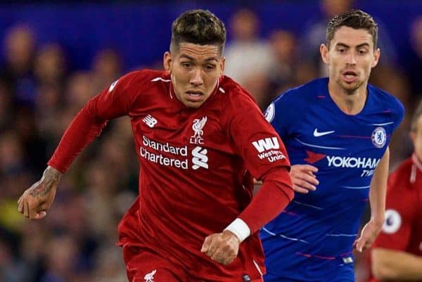 LONDON, ENGLAND - Saturday, September 29, 2018: Liverpool's Roberto Firmino during the FA Premier League match between Chelsea FC and Liverpool FC at Stamford Bridge. (Pic by David Rawcliffe/Propaganda)