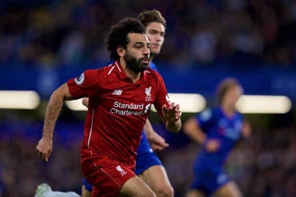 LONDON, ENGLAND - Saturday, September 29, 2018: Liverpool's Mohamed Salah during the FA Premier League match between Chelsea FC and Liverpool FC at Stamford Bridge. (Pic by David Rawcliffe/Propaganda)