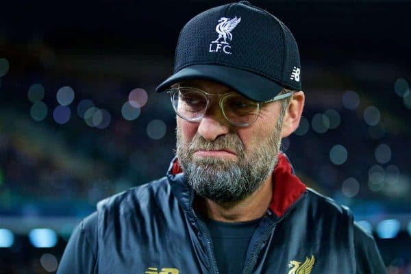 NAPLES, ITALY - Wednesday, October 3, 2018: Liverpool's manager Jürgen Klopp before the UEFA Champions League Group C match between S.S.C. Napoli and Liverpool FC at Stadio San Paolo. (Pic by David Rawcliffe/Propaganda)