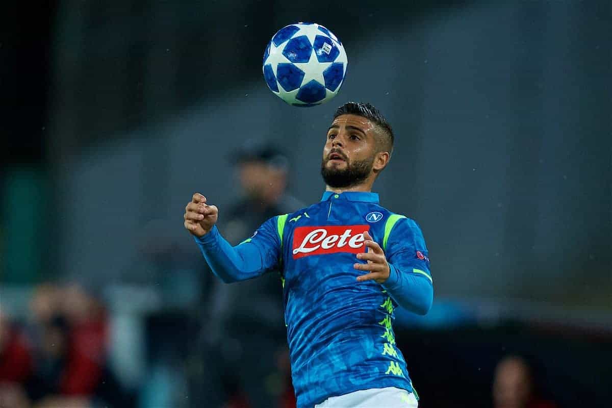 NAPLES, ITALY - Wednesday, October 3, 2018: Napoli's Lorenzo Insigne during the UEFA Champions League Group C match between S.S.C. Napoli and Liverpool FC at Stadio San Paolo. (Pic by David Rawcliffe/Propaganda)