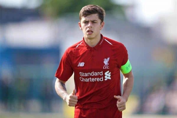 NAPLES, ITALY - Wednesday, October 3, 2018: Liverpool's captain Adam Lewis during the UEFA Youth League Group C match between S.S.C. Napoli and Liverpool FC at Stadio Comunale di Frattamaggiore. (Pic by David Rawcliffe/Propaganda)