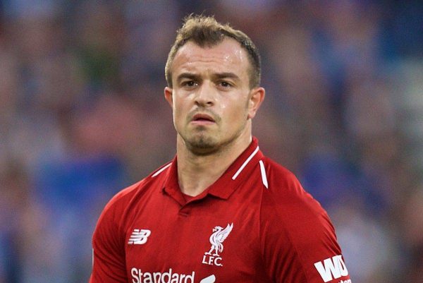 HUDDERSFIELD, ENGLAND - Saturday, October 20, 2018: Liverpool's Xherdan Shaqiri during the FA Premier League match between Huddersfield Town FC and Liverpool FC at Kirklees Stadium. (Pic by David Rawcliffe/Propaganda)