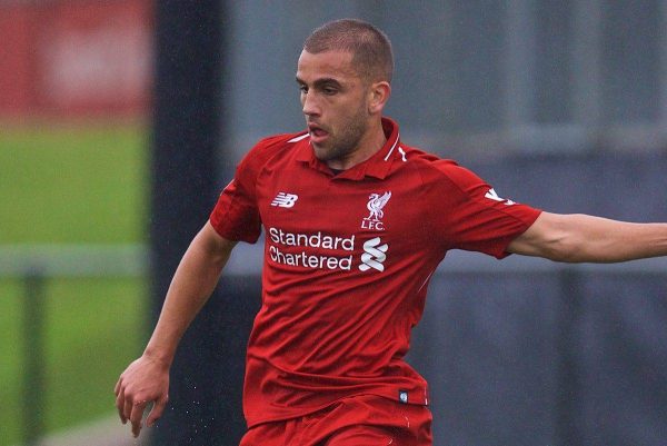 KIRKBY, ENGLAND - Sunday, October 21, 2018: Liverpool's Juanma Garcia during the Under-23 FA Premier League 2 Division 1 match between Liverpool FC and Derby County at The Kirkby Academy. (Pic by David Rawcliffe/Propaganda)