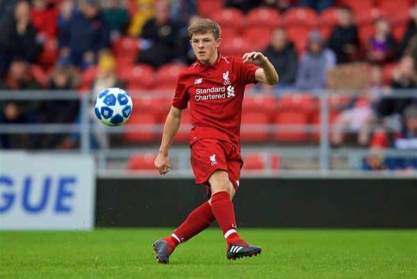 ST HELENS, ENGLAND - Wednesday, October 24, 2018: Liverpool's Leighton Clarkson during the UEFA Youth League Group C match between Liverpool FC and FK Crvena zvezda at Langtree Park. (Pic by David Rawcliffe/Propaganda)