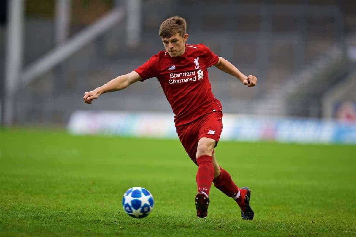 ST HELENS, ENGLAND - Wednesday, October 24, 2018: Liverpool's Leighton Clarkson during the UEFA Youth League Group C match between Liverpool FC and FK Crvena zvezda at Langtree Park. (Pic by David Rawcliffe/Propaganda)