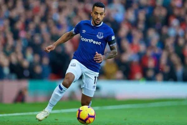 MANCHESTER, ENGLAND - Sunday, October 28, 2018: Everton's Theo Walcott during the FA Premier League match between Manchester United FC and Everton FC at Old Trafford. (Pic by David Rawcliffe/Propaganda)