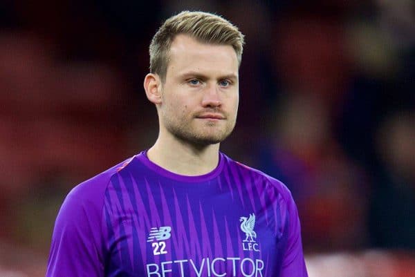 LONDON, ENGLAND - Saturday, November 3, 2018: Liverpool's goalkeeper Simon Mignolet during the pre-match warm-up before the FA Premier League match between Arsenal FC and Liverpool FC at Emirates Stadium. (Pic by David Rawcliffe/Propaganda)