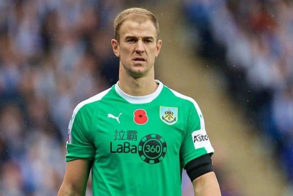 LEICESTER, ENGLAND - Saturday, November 10, 2018: Burnley's goalkeeper Joe Hart during the FA Premier League match between Leicester City FC and Burnley FC at the King Power Stadium. (Pic by David Rawcliffe/Propaganda)