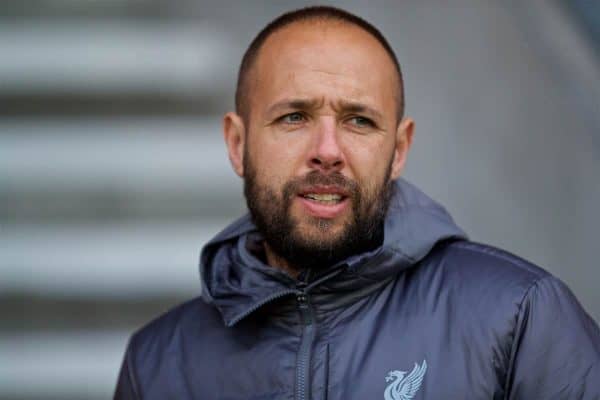 ST HELENS, ENGLAND - Monday, December 10, 2018: Liverpool's manager Barry Lewtas before the UEFA Youth League Group C match between Liverpool FC and SSC Napoli at Langtree Park. (Pic by David Rawcliffe/Propaganda)