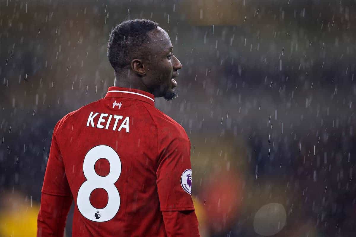 WOLVERHAMPTON, ENGLAND - Friday, December 21, 2018: Liverpool's Naby Keita during the FA Premier League match between Wolverhampton Wanderers FC and Liverpool FC at Molineux Stadium. (Pic by David Rawcliffe/Propaganda)