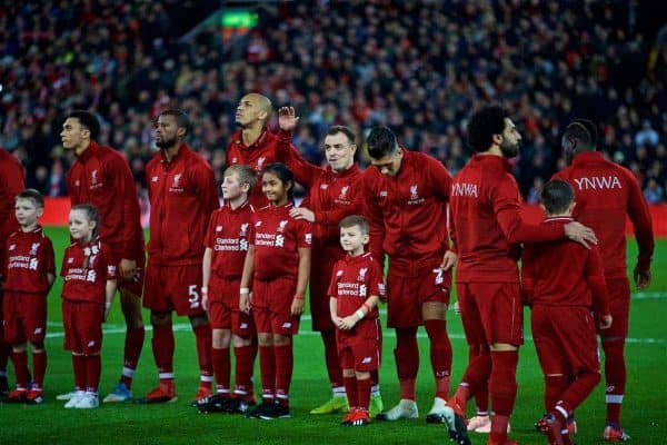 Matchday lineup image, Shaqiri waving (Pic by David Rawcliffe/Propaganda)