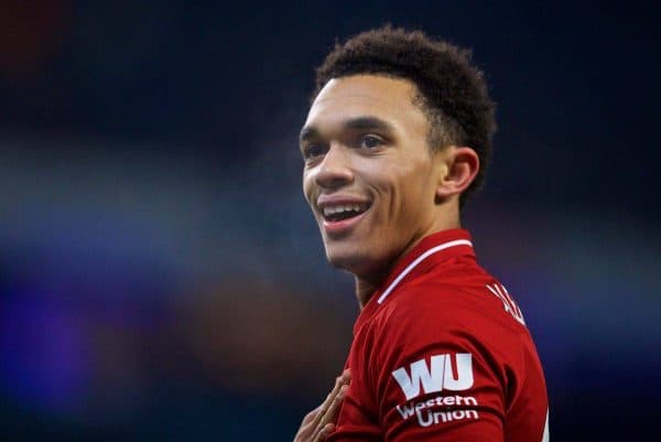 MANCHESTER, ENGLAND - Thursday, January 3, 2019: Liverpool's Trent Alexander-Arnold during the FA Premier League match between Manchester City FC and Liverpool FC at the Etihad Stadium. (Pic by David Rawcliffe/Propaganda)
