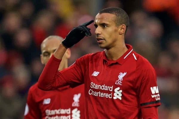 LIVERPOOL, ENGLAND - Saturday, January 19, 2019: Liverpool's Joel Matip during the FA Premier League match between Liverpool FC and Crystal Palace FC at Anfield. (Pic by David Rawcliffe/Propaganda)