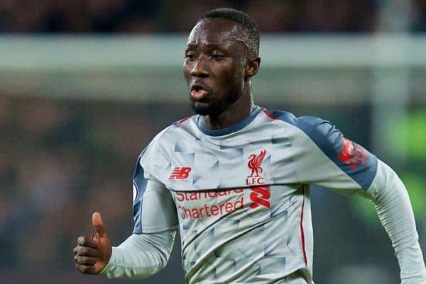 LONDON, ENGLAND - Monday, February 4, 2019: Liverpool's Naby Keita during the FA Premier League match between West Ham United FC and Liverpool FC at the London Stadium. (Pic by David Rawcliffe/Propaganda)