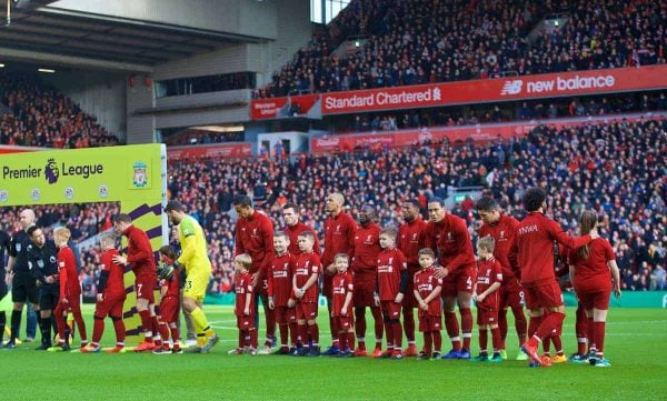 Matchday, Anfield, general, lineup. (Pic by David Rawcliffe/Propaganda)