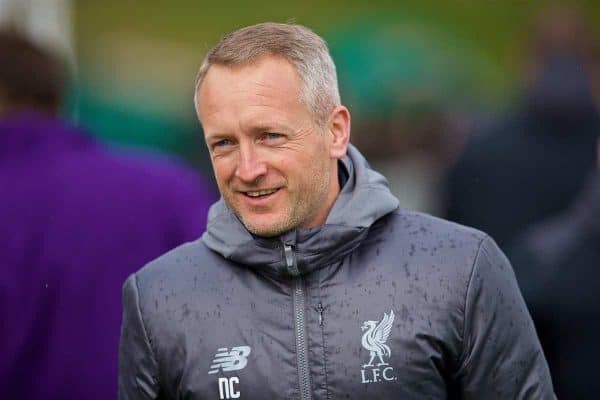 DERBY, ENGLAND - Friday, March 8, 2019: Liverpool's manager Neil Critchley before the FA Premier League 2 Division 1 match between Derby County FC Under-23's and Liverpool FC Under-23's at the Derby County FC Training Centre. (Pic by David Rawcliffe/Propaganda)