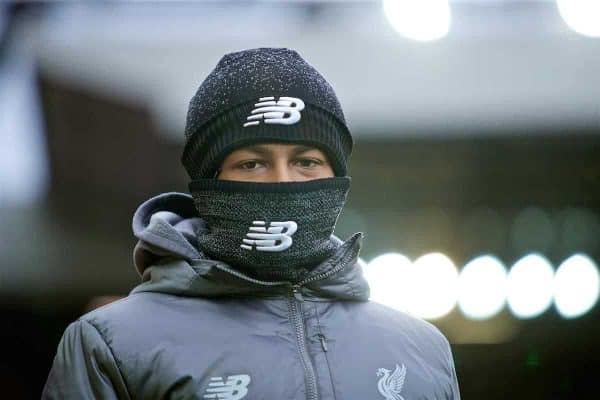 LIVERPOOL, ENGLAND - Sunday, March 31, 2019: Liverpool's Rhian Brewster before the FA Premier League match between Liverpool FC and Tottenham Hotspur FC at Anfield. (Pic by David Rawcliffe/Propaganda)