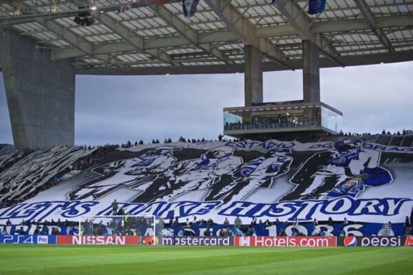 PORTO, PORTUGAL - Wednesday, April 17, 2019: FC Porto supporters' banner "Let's Make History" before the UEFA Champions League Quarter-Final 2nd Leg match between FC Porto and Liverpool FC at Estádio do Dragão. (Pic by David Rawcliffe/Propaganda)