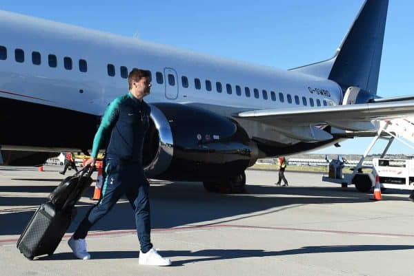 MADRID, SPAIN - Wednesday, May 29, 2019: Tottenham Hotspur's manager Mauricio Pochettino arrives with his team at the Adolfo Suarez Madrid-Barajas Airport ahead of the UEFA Champions League Final between Tottenham Hotspur FC and Liverpool FC. (Pic by Denis Doyle/UEFA)