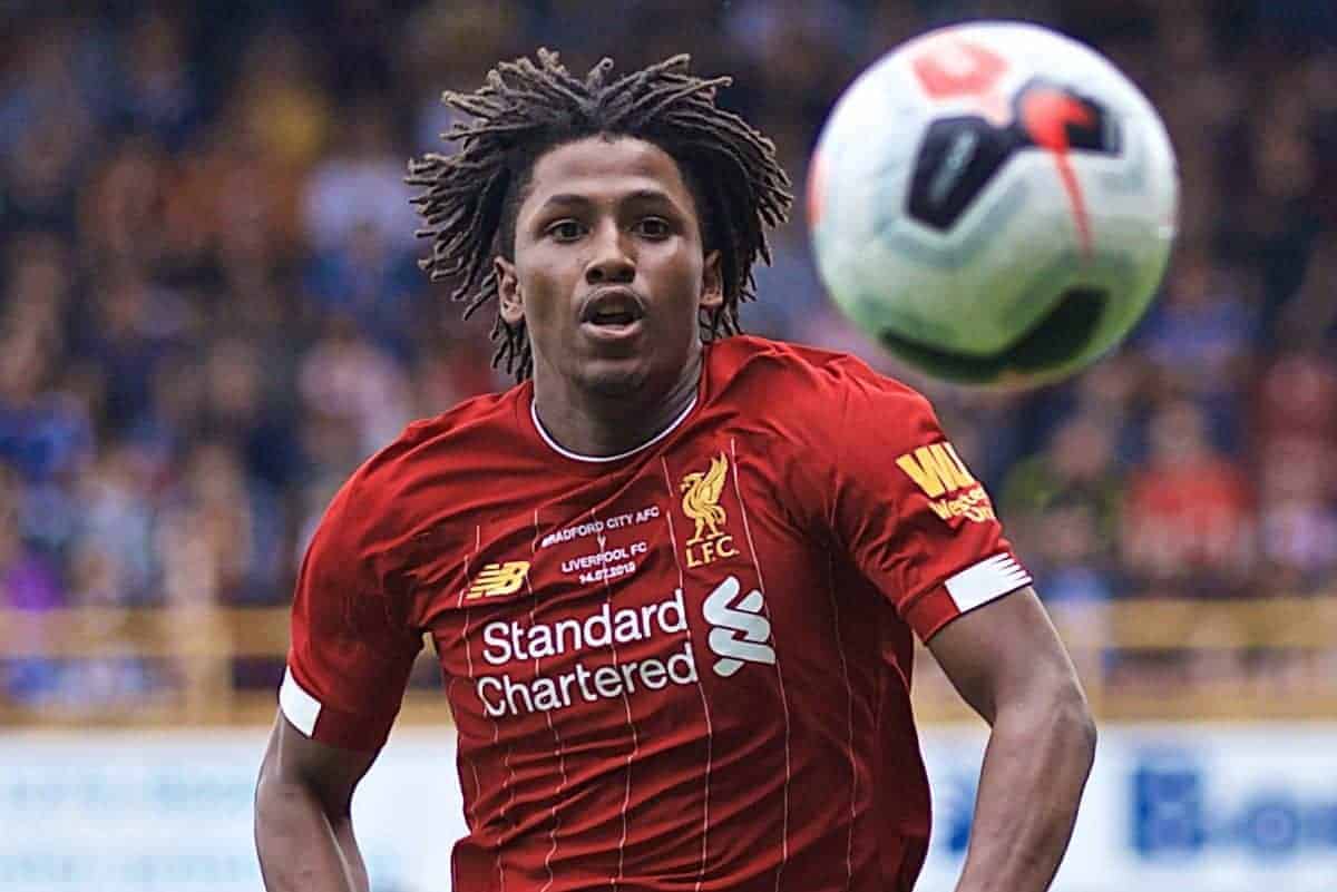 BRADFORD, ENGLAND - Saturday, July 13, 2019: Liverpool's Yasser Larouci during a pre-season friendly match between Bradford City AFC and Liverpool FC at Valley Parade. (Pic by David Rawcliffe/Propaganda)