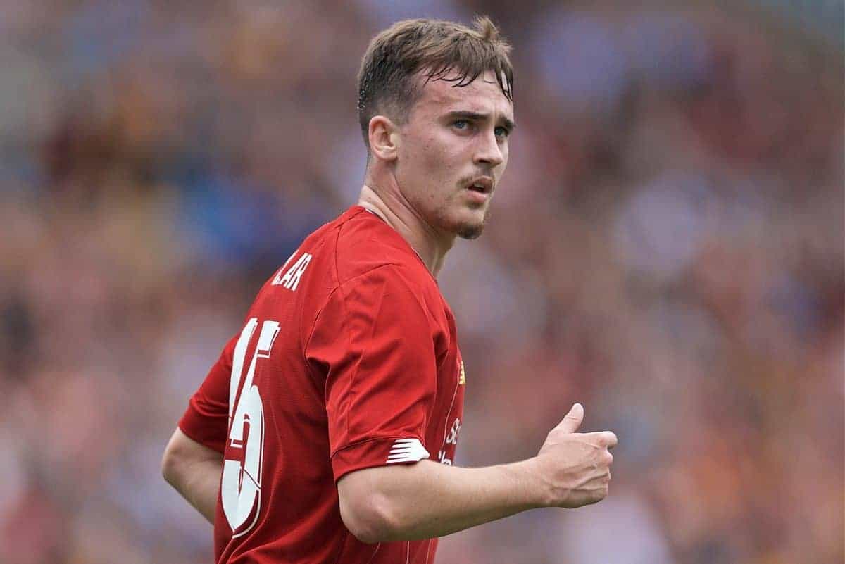 BRADFORD, ENGLAND - Saturday, July 13, 2019: Liverpool's Liam Millar during a pre-season friendly match between Bradford City AFC and Liverpool FC at Valley Parade. (Pic by David Rawcliffe/Propaganda)