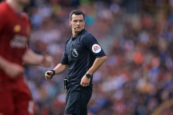 BRADFORD, ENGLAND - Saturday, July 13, 2019: Referee Andy Madley during a pre-season friendly match between Bradford City AFC and Liverpool FC at Valley Parade. (Pic by David Rawcliffe/Propaganda)