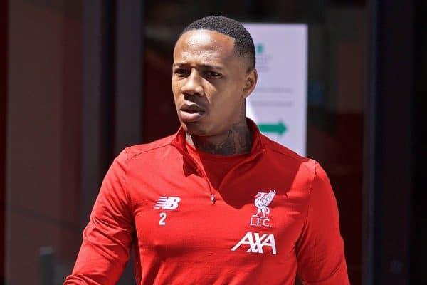 SOUTH BEND, INDIANA, USA - Tuesday, July 16, 2019: Liverpool's Nathaniel Clyne departs the team hotel in South Bend for their first training session at the start of the club's pre-season tour of America. (Pic by David Rawcliffe/Propaganda)