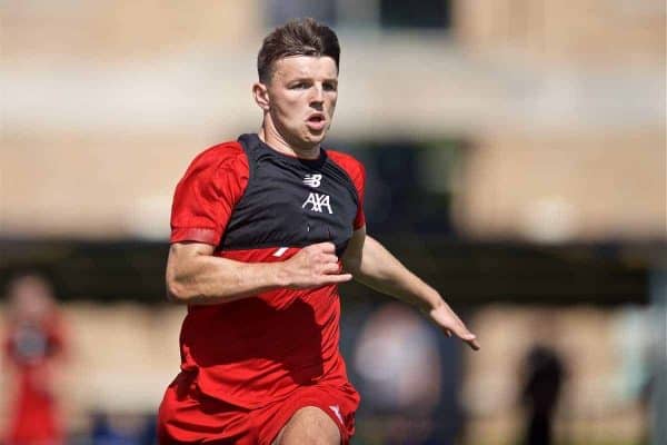 SOUTH BEND, INDIANA, USA - Thursday, July 18, 2019: Liverpool's Bobby Duncan during a training session ahead of the friendly match against Borussia Dortmund at the Notre Dame Stadium on day three of the club's pre-season tour of America. (Pic by David Rawcliffe/Propaganda)