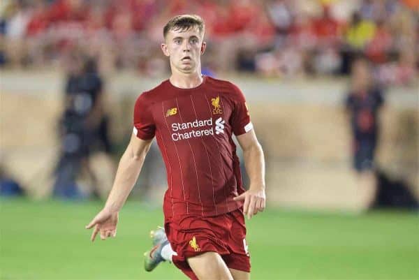 SOUTH BEND, INDIANA, USA - Friday, July 19, 2019: Liverpool's Ben Woodburn during a friendly match between Liverpool FC and Borussia Dortmund at the Notre Dame Stadium on day four of the club's pre-season tour of America. (Pic by David Rawcliffe/Propaganda)