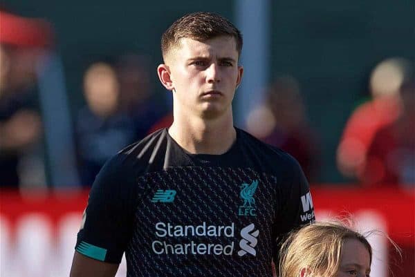 BOSTON, MASSACHUSETTS, USA - Sunday, July 21, 2019: Liverpool's Ben Woodburn before a friendly against Sevilla FC at Fenway Park on day six of the club's pre-season tour of America. (Pic by David Rawcliffe/Propaganda)