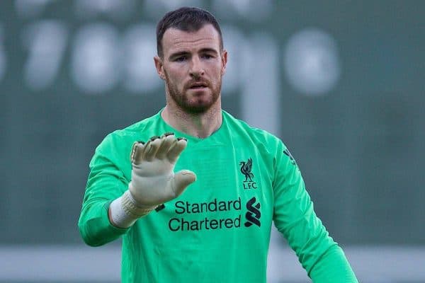 BOSTON, MASSACHUSETTS, USA - Sunday, July 21, 2019: Liverpool's goalkeeper Andy Lonergan during a friendly between Liverpool FC and Sevilla FC at Fenway Park on day six of the club's pre-season tour of America. (Pic by David Rawcliffe/Propaganda)