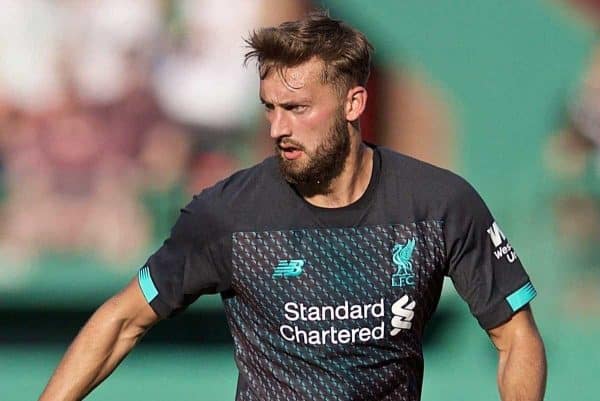 BOSTON, MASSACHUSETTS, USA - Sunday, July 21, 2019: Liverpool's Nathaniel Phillips during a friendly between Liverpool FC and Sevilla FC at Fenway Park on day six of the club's pre-season tour of America. (Pic by David Rawcliffe/Propaganda)