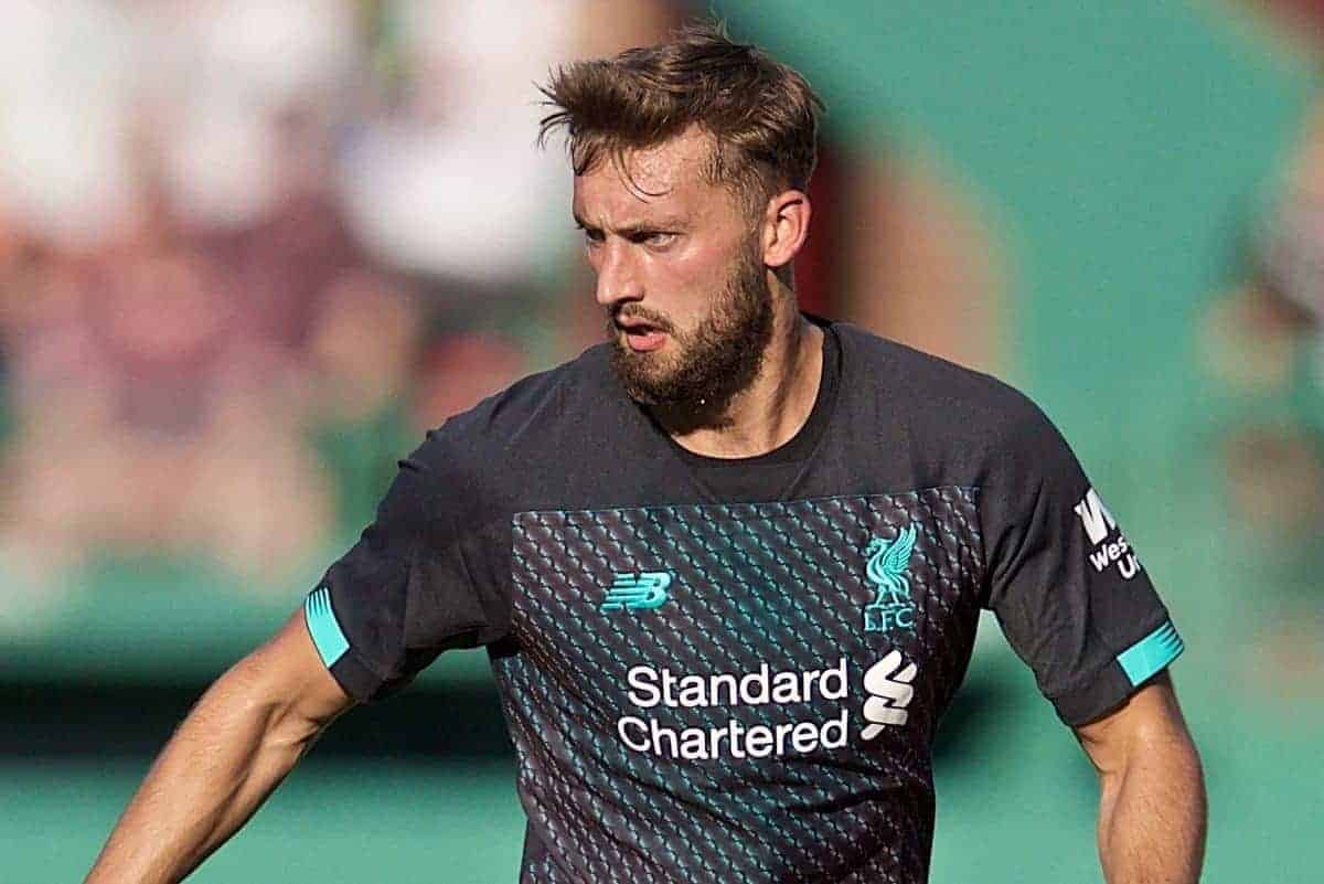 BOSTON, MASSACHUSETTS, USA - Sunday, July 21, 2019: Liverpool's Nathaniel Phillips during a friendly between Liverpool FC and Sevilla FC at Fenway Park on day six of the club's pre-season tour of America. (Pic by David Rawcliffe/Propaganda)