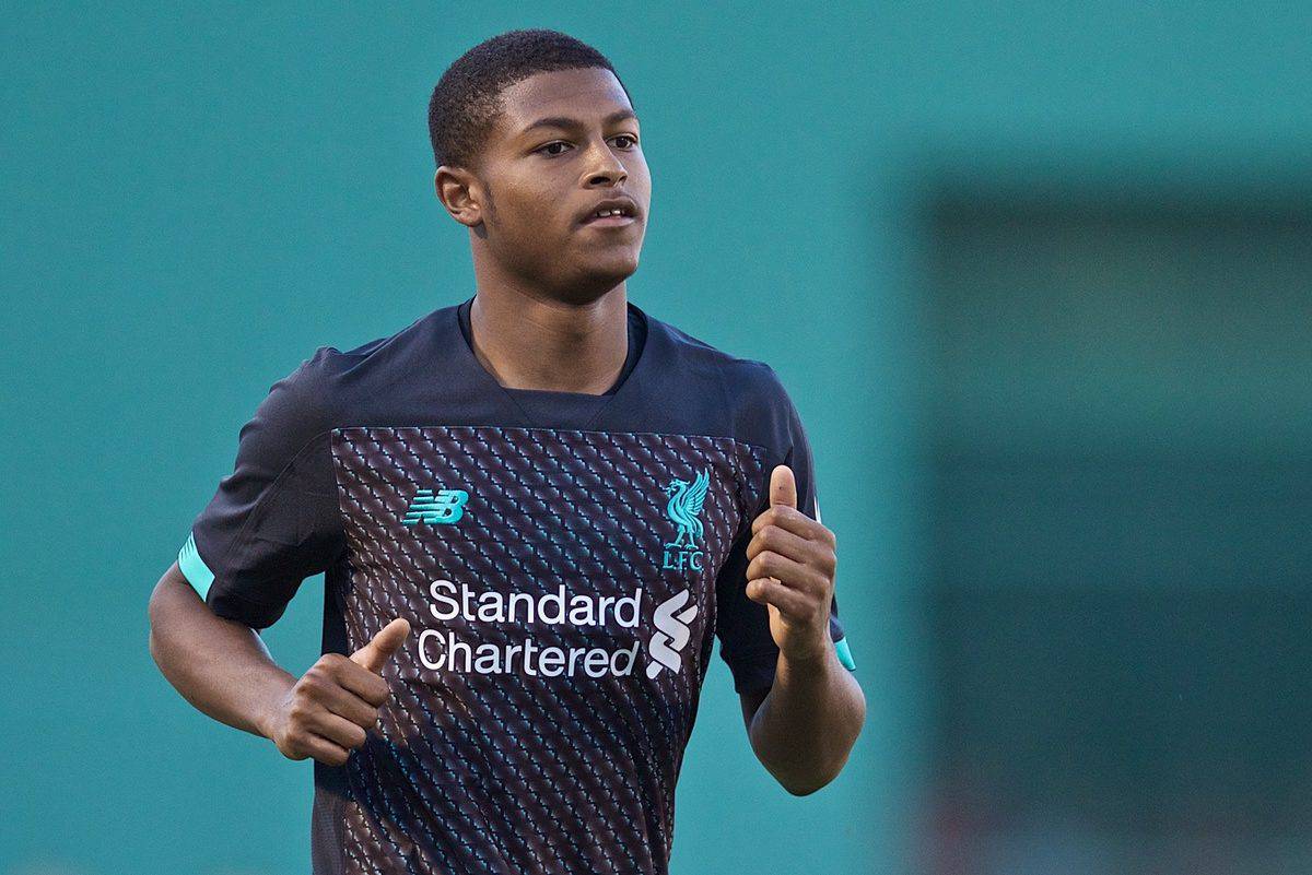 BOSTON, MASSACHUSETTS, USA - Sunday, July 21, 2019: Liverpool's Rhian Brewster during a friendly between Liverpool FC and Sevilla FC at Fenway Park on day six of the club's pre-season tour of America. (Pic by David Rawcliffe/Propaganda)