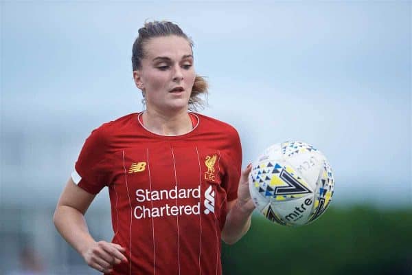 BOSTON, MASSACHUSETTS, USA - Monday, July 22, 2019: Liverpool's Melissa Lawley during a friendly match between Liverpool FC Women and Metropolitan Conference All Stars at Jordan Field at the Harvard Stadium on day seven of the club's pre-season tour of America. (Pic by David Rawcliffe/Propaganda)