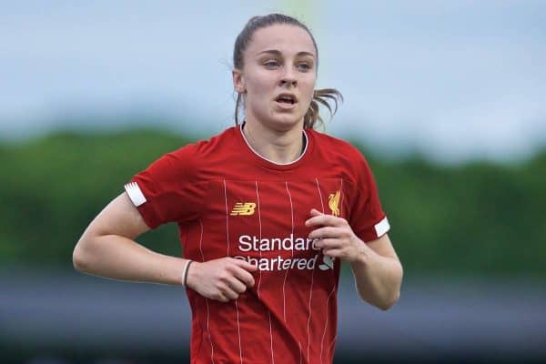 BOSTON, MASSACHUSETTS, USA - Monday, July 22, 2019: Liverpool's Niamh Charles during a friendly match between Liverpool FC Women and Metropolitan Conference All Stars at Jordan Field at the Harvard Stadium on day seven of the club's pre-season tour of America. (Pic by David Rawcliffe/Propaganda)