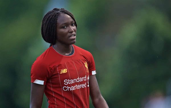 BOSTON, MASSACHUSETTS, USA - Monday, July 22, 2019: Liverpool's Rinsola Babajide during a friendly match between Liverpool FC Women and Metropolitan Conference All Stars at Jordan Field at the Harvard Stadium on day seven of the club's pre-season tour of America. (Pic by David Rawcliffe/Propaganda)