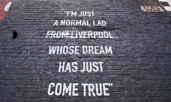 LIVERPOOL, ENGLAND - Thursday, August 8, 2019: A quote from Trent Alexander-Arnold on a mural of the Liverpool defender on the side of a building in Sybil Road, Anfield. The mural was commissioned by The Anfield Wrap and painted by local artist Akse P19. (Pic by David Rawcliffe/Propaganda)