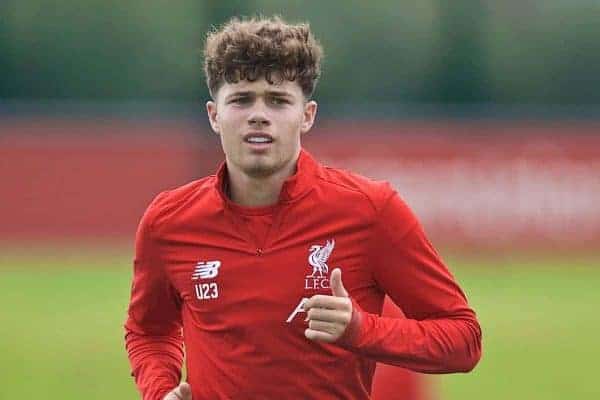 KIRKBY, ENGLAND - Saturday, August 10, 2019: Liverpool's Neco Williams during the pre-match warm-up before the Under-23 FA Premier League 2 Division 1 match between Liverpool FC and Tottenham Hotspur FC at the Academy. (Pic by David Rawcliffe/Propaganda)