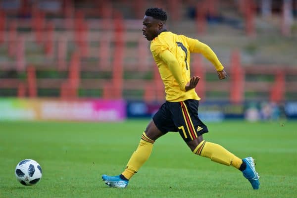 WREXHAM, WALES - Friday, September 6, 2019: Belgium's Jéremy Doku during the UEFA Under-21 Championship Italy 2019 Qualifying Group 9 match between Wales and Belgium at the Racecourse Ground. (Pic by Laura Malkin/Propaganda)