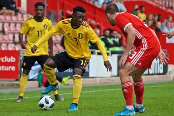 WREXHAM, WALES - Friday, September 6, 2019: Belgium's Jéremy Doku during the UEFA Under-21 Championship Italy 2019 Qualifying Group 9 match between Wales and Belgium at the Racecourse Ground. (Pic by Laura Malkin/Propaganda)