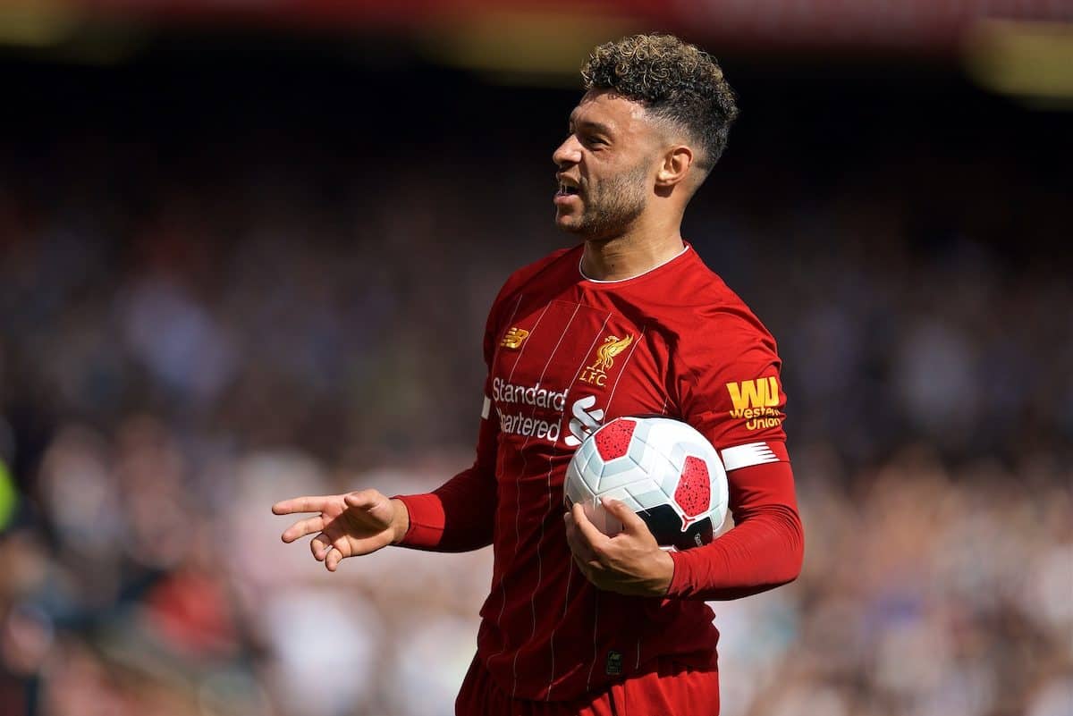 LIVERPOOL, ENGLAND - Saturday, September 14, 2019: Liverpool's Alex Oxlade-Chamberlain during the FA Premier League match between Liverpool FC and Newcastle United FC at Anfield. (Pic by David Rawcliffe/Propaganda)