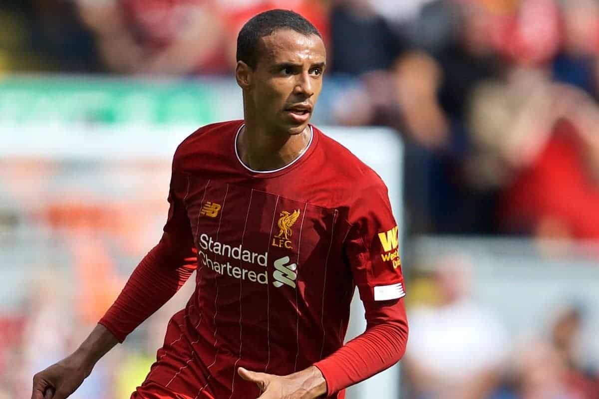 LIVERPOOL, ENGLAND - Saturday, September 14, 2019: Liverpool's Joel Matip during the FA Premier League match between Liverpool FC and Newcastle United FC at Anfield. (Pic by David Rawcliffe/Propaganda)