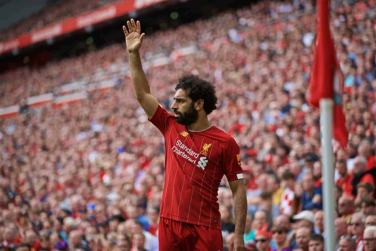 LIVERPOOL, ENGLAND - Saturday, September 14, 2019: Liverpool's Mohamed Salah during the FA Premier League match between Liverpool FC and Newcastle United FC at Anfield. (Pic by David Rawcliffe/Propaganda)