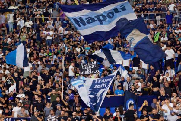 NAPLES, ITALY - Tuesday, September 17, 2019: SSC Napoli supporters during the UEFA Champions League Group E match between SSC Napoli and Liverpool FC at the Studio San Paolo. (Pic by David Rawcliffe/Propaganda)