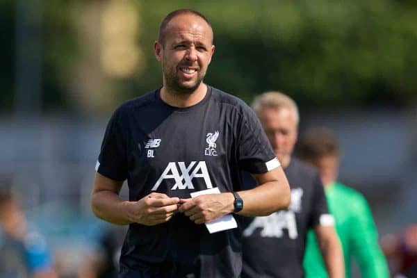 NAPLES, ITALY - Tuesday, September 17, 2019: Liverpool's manager Barry Lewtas during the UEFA Youth League Group E match between SSC Napoli and Liverpool FC at Stadio Comunale di Frattamaggiore. (Pic by David Rawcliffe/Propaganda)