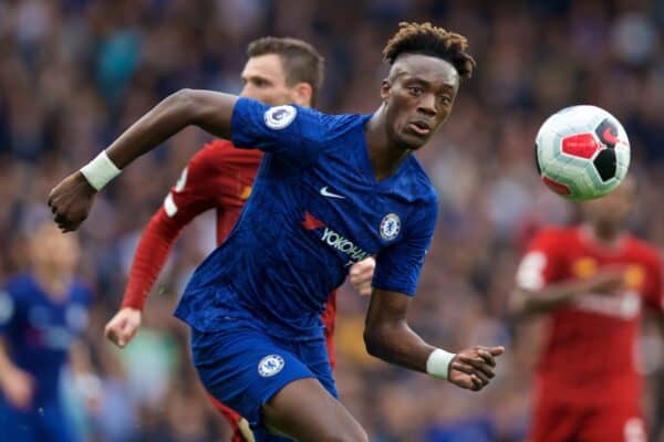 LONDON, ENGLAND - Sunday, September 22, 2019: Chelsea's Tammy Abraham during the FA Premier League match between Chelsea FC and Liverpool FC at Stamford Bridge. (Pic by David Rawcliffe/Propaganda)