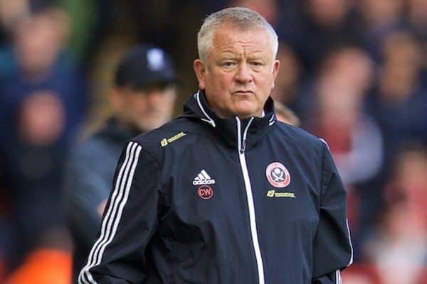 SHEFFIELD, ENGLAND - Thursday, September 26, 2019: Sheffield United's manager Chris Wilder during the FA Premier League match between Sheffield United FC and Liverpool FC at Bramall Lane. (Pic by David Rawcliffe/Propaganda)