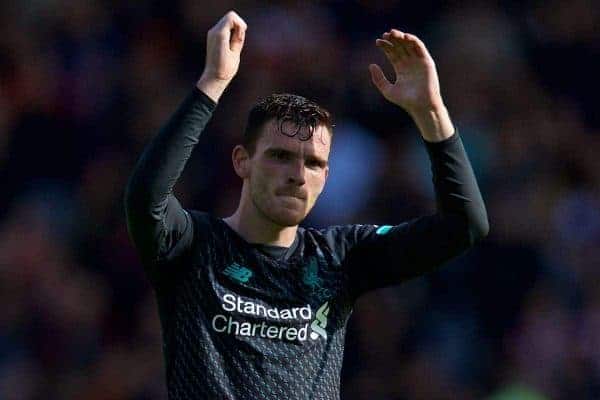 SHEFFIELD, ENGLAND - Thursday, September 26, 2019: Liverpool's Andy Robertson celebrates after the FA Premier League match between Sheffield United FC and Liverpool FC at Bramall Lane. Liverpool won 1-0. (Pic by David Rawcliffe/Propaganda)